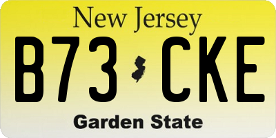 NJ license plate B73CKE