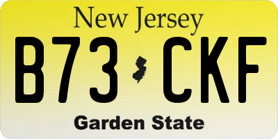 NJ license plate B73CKF