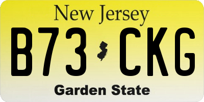NJ license plate B73CKG