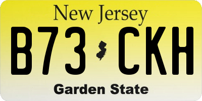 NJ license plate B73CKH