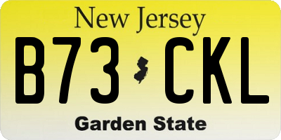 NJ license plate B73CKL