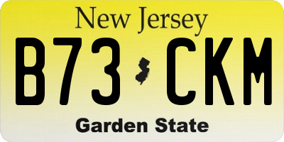 NJ license plate B73CKM