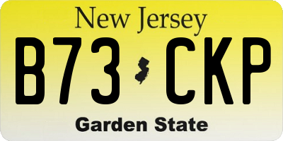 NJ license plate B73CKP