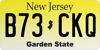 NJ license plate B73CKQ
