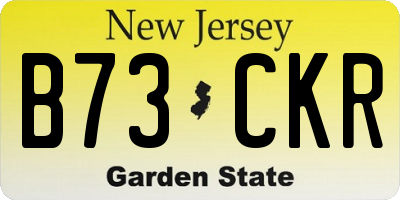 NJ license plate B73CKR