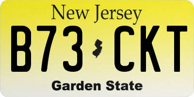 NJ license plate B73CKT