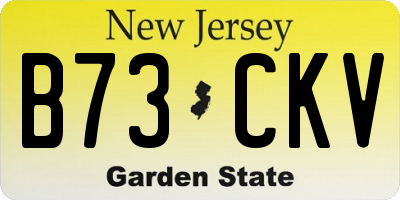 NJ license plate B73CKV