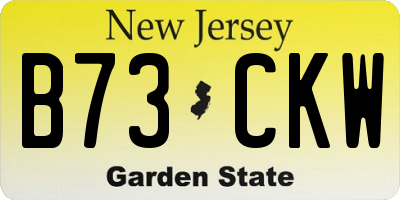 NJ license plate B73CKW