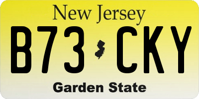 NJ license plate B73CKY