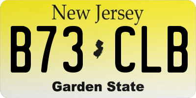 NJ license plate B73CLB