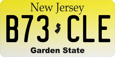 NJ license plate B73CLE