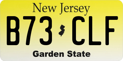 NJ license plate B73CLF