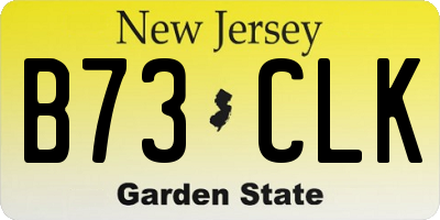 NJ license plate B73CLK