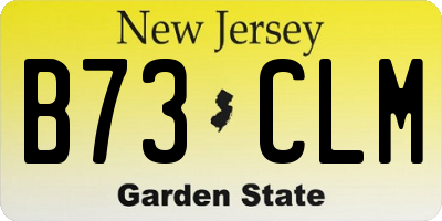 NJ license plate B73CLM