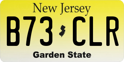NJ license plate B73CLR