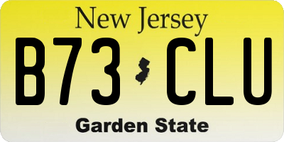 NJ license plate B73CLU