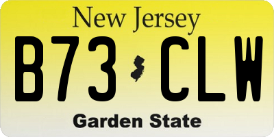 NJ license plate B73CLW