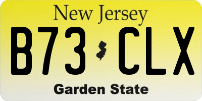 NJ license plate B73CLX