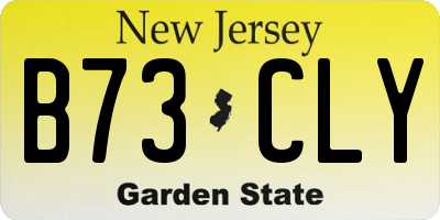 NJ license plate B73CLY