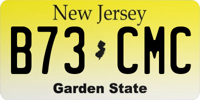 NJ license plate B73CMC