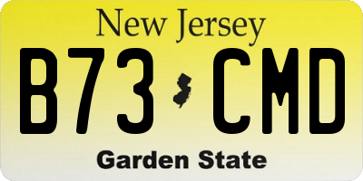 NJ license plate B73CMD