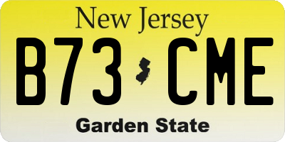 NJ license plate B73CME