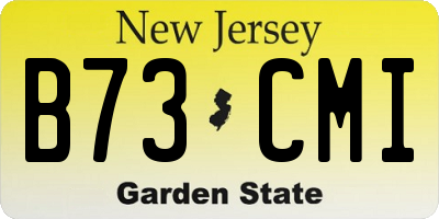 NJ license plate B73CMI
