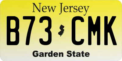 NJ license plate B73CMK