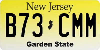 NJ license plate B73CMM
