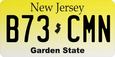 NJ license plate B73CMN