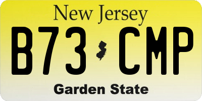 NJ license plate B73CMP