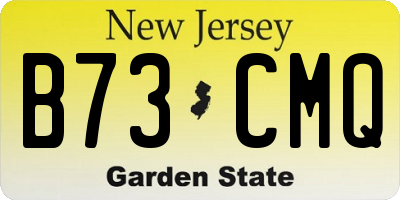NJ license plate B73CMQ