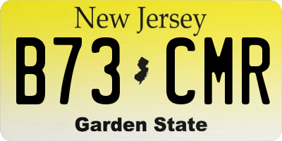 NJ license plate B73CMR