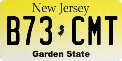 NJ license plate B73CMT