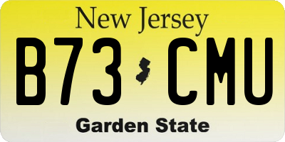 NJ license plate B73CMU