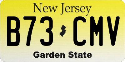 NJ license plate B73CMV