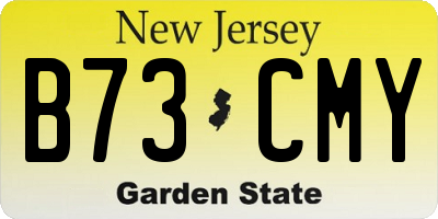 NJ license plate B73CMY
