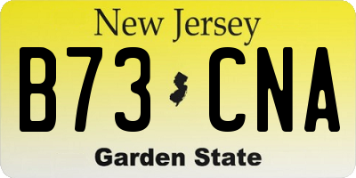 NJ license plate B73CNA