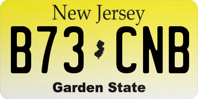 NJ license plate B73CNB