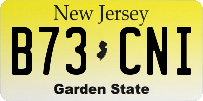NJ license plate B73CNI