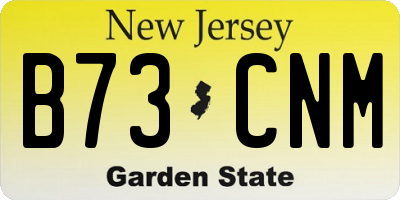 NJ license plate B73CNM