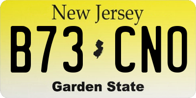NJ license plate B73CNO