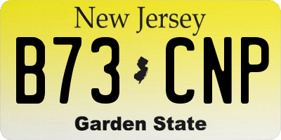 NJ license plate B73CNP