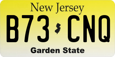 NJ license plate B73CNQ