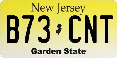 NJ license plate B73CNT
