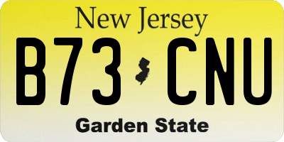 NJ license plate B73CNU