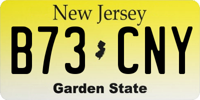 NJ license plate B73CNY