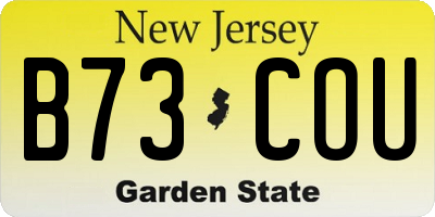 NJ license plate B73COU
