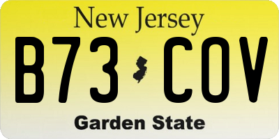 NJ license plate B73COV