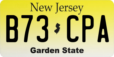 NJ license plate B73CPA